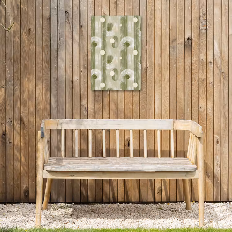 Artistiek - Modern - Groen Tuinposter op houten frame 2 cm dik klein 841 -sfeer4