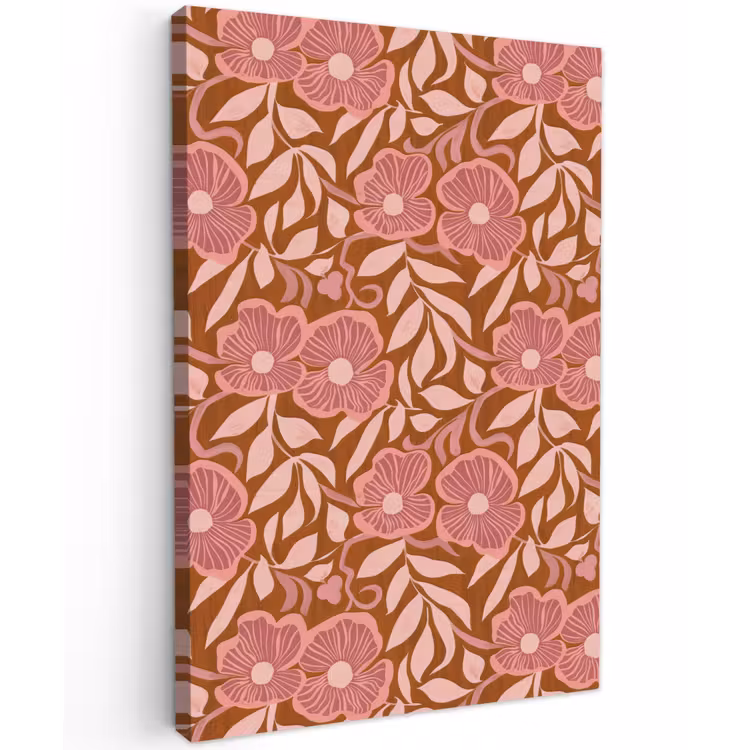 Sfeer - Bloemen - Roze Tuinposter op houten frame 2 cm dik klein 841 -3d