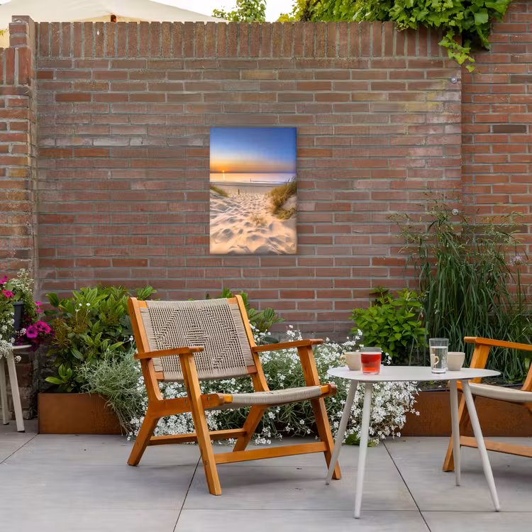 Avondrust aan Zee Tuinposter op houten frame 2 cm dik klein -sfeer3