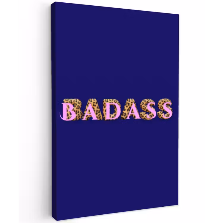 Badass - Panterpint - Schaduw - Roze Tuinposter op houten frame 2 cm dik klein -3d