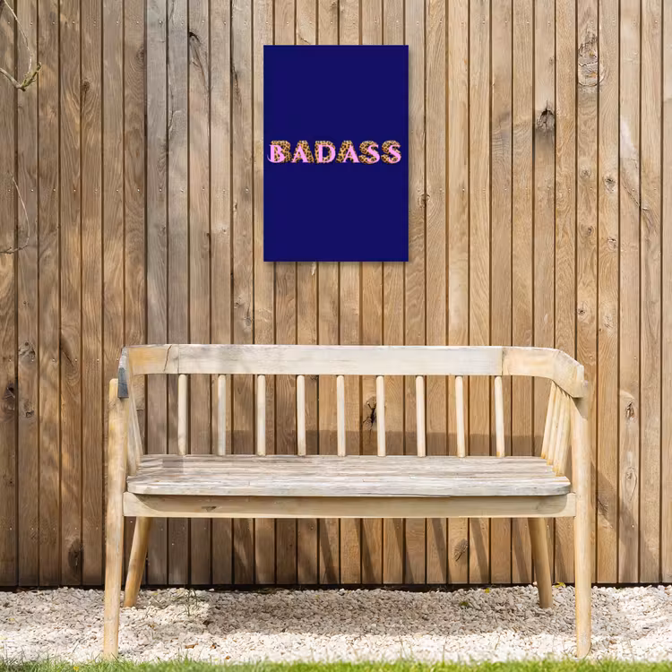 Badass - Panterpint - Schaduw - Roze Tuinposter op houten frame 2 cm dik klein -sfeer4