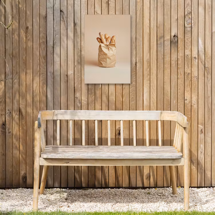 Baguette - Brood - Stokbrood - Beige Tuinposter op houten frame 2 cm dik klein -sfeer4