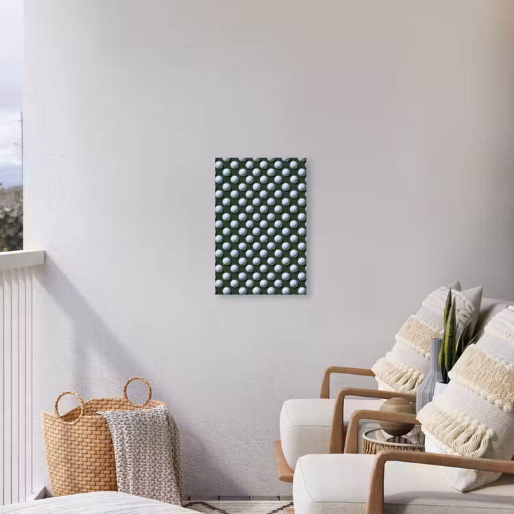 Ballen - Golf - Groen Tuinposter op houten frame 2 cm dik klein 841 -sfeer1
