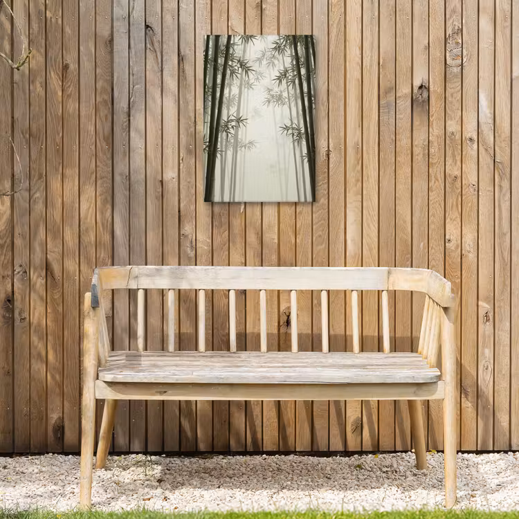 Bamboe - Bos - Mist - Natuur Tuinposter op houten frame 2 cm dik klein -sfeer4