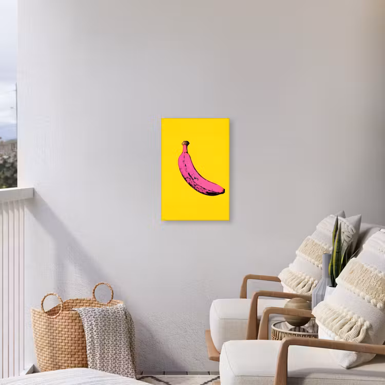Banaan - Grafisch - Geel Tuinposter op houten frame 2 cm dik klein -sfeer1
