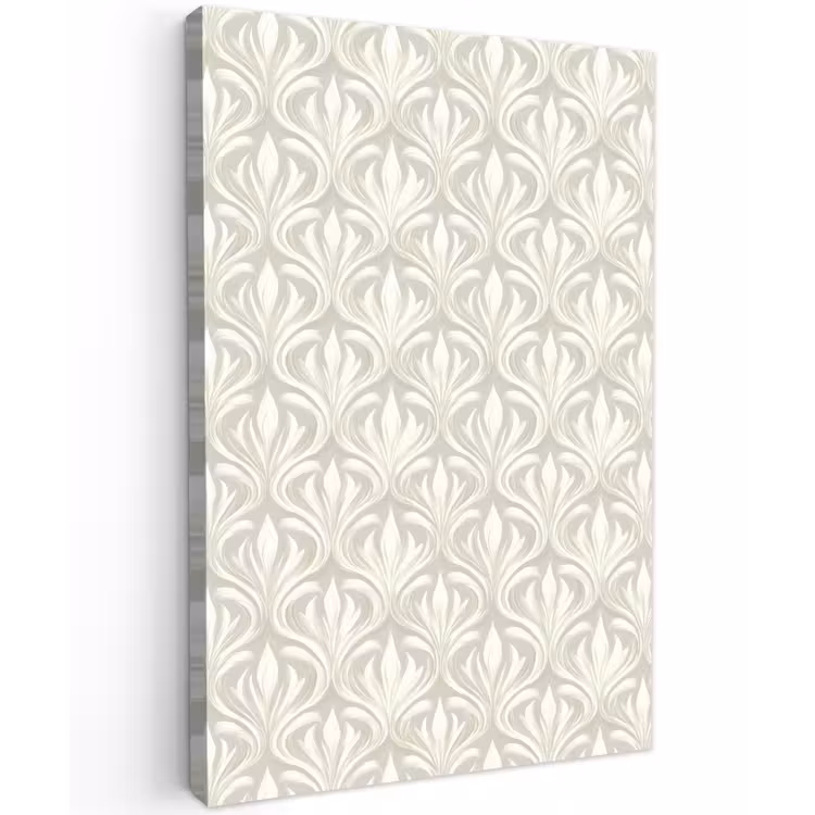 Barok - Patroon - Beige Tuinposter op houten frame 2 cm dik klein 841 -3d