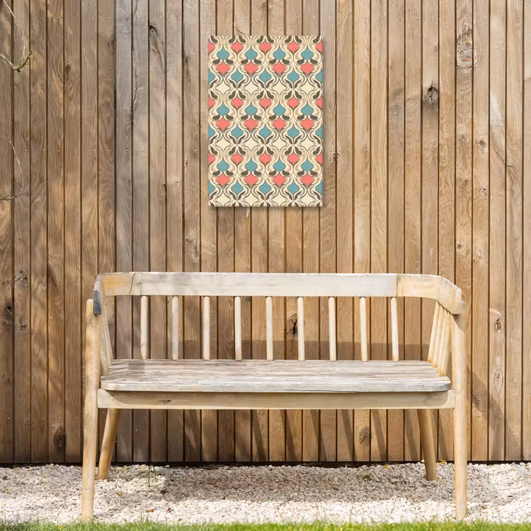 Barok - Retro - Kleurrijk Tuinposter op houten frame 2 cm dik klein 841 -sfeer4