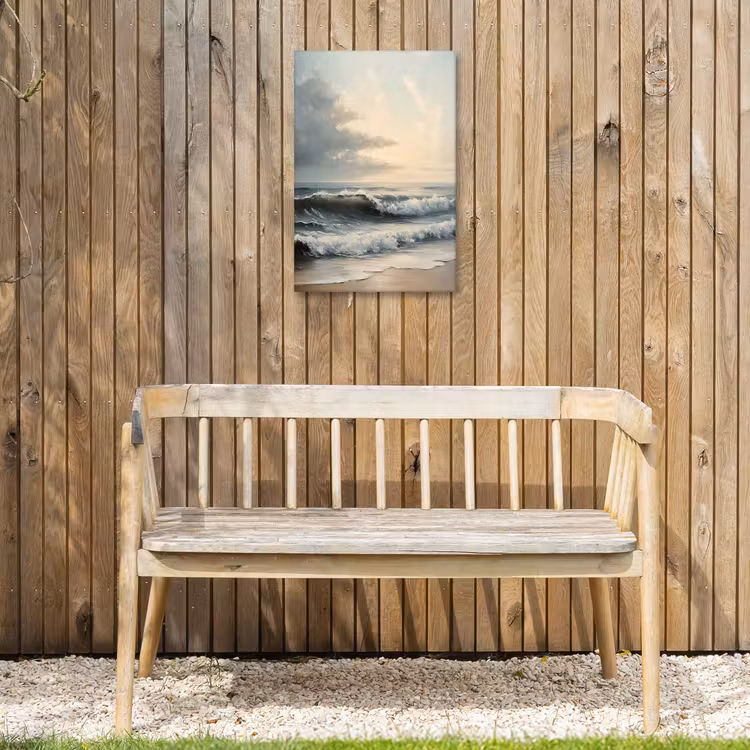 Strand - Zee - Zonsondergang Tuinposter op houten frame 2 cm dik klein -sfeer4