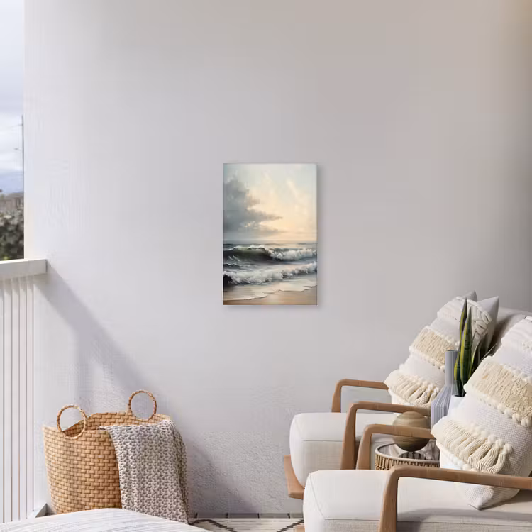 Strand - Zee - Zonsondergang Tuinposter op houten frame 2 cm dik klein -sfeer1