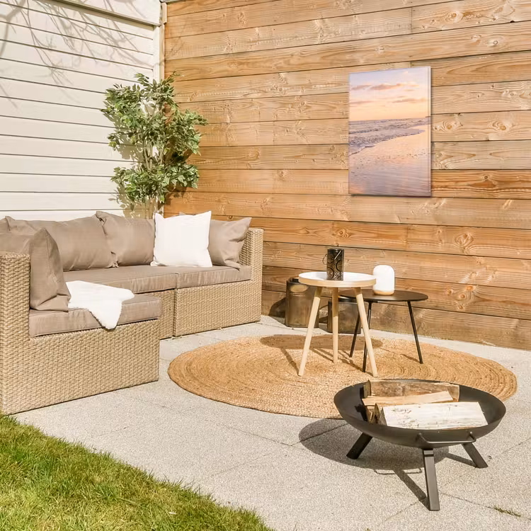 Strand - Branding - Wolken Tuinposter op houten frame 2 cm dik klein -sfeer2