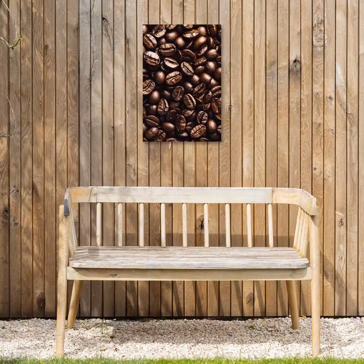 Bonen - Close-up - Donkerbruin Tuinposter op houten frame 2 cm dik klein -sfeer4