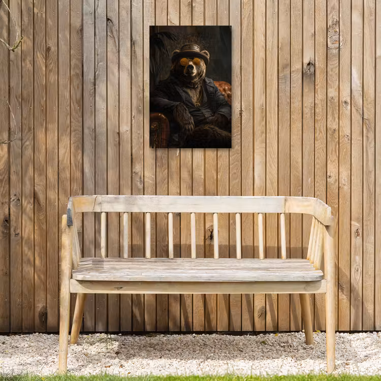 Beer - Bruin - Pak - Hoed Tuinposter op houten frame 2 cm dik klein -sfeer4