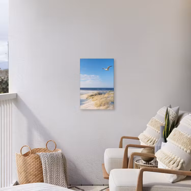 Mooie Strandvlucht Tuinposter op houten frame 2 cm dik klein -sfeer1