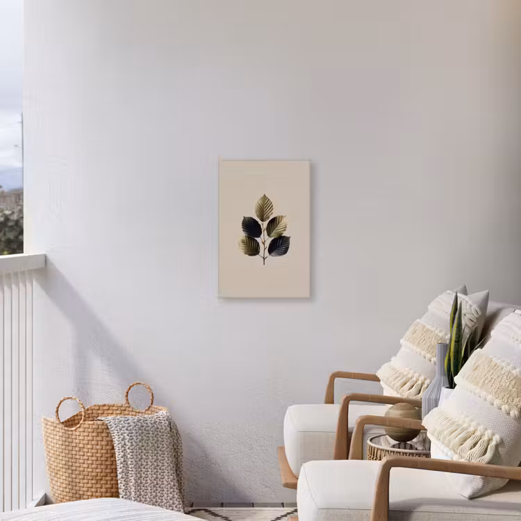 Beukenbladeren - Bruin - Groen - neutraal Tuinposter op houten frame 2 cm dik klein -sfeer1