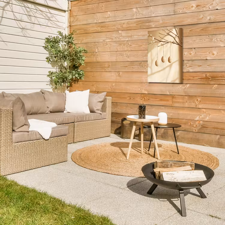 Beige - Paastak - Eieren Tuinposter op houten frame 2 cm dik klein -sfeer2