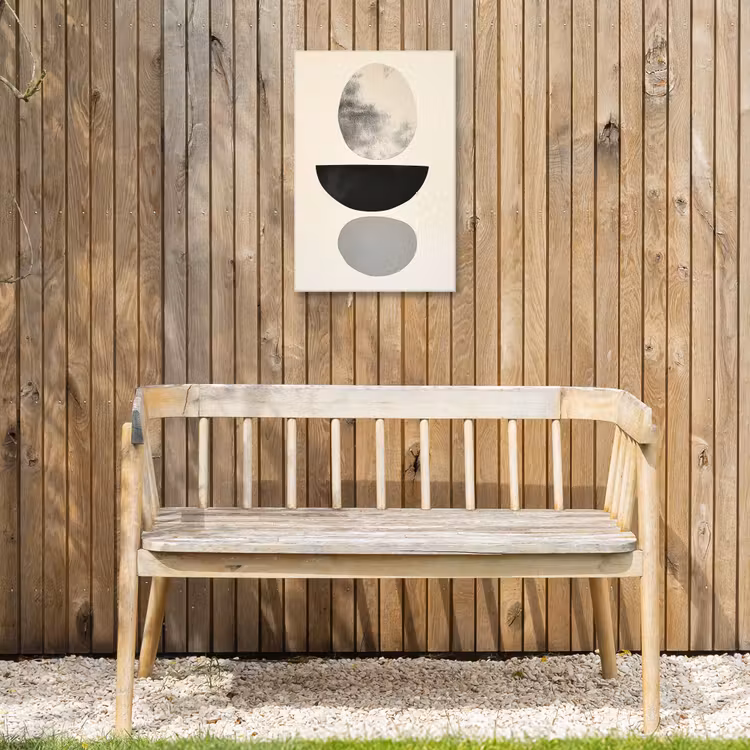 Beige - Japandi - Wabi sabi Tuinposter op houten frame 2 cm dik klein -sfeer4