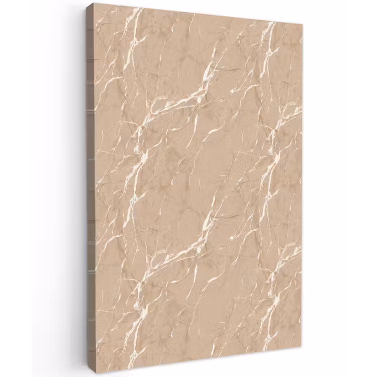 Beige - Marmer - Organisch - Wit Tuinposter op houten frame 2 cm dik klein 841 -3d