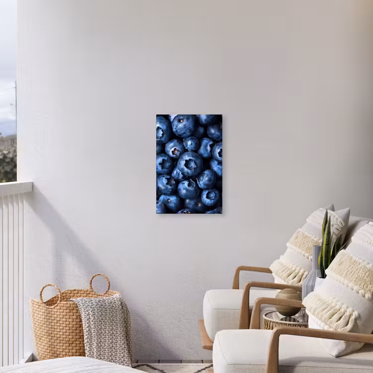 Bessen - Blauw - Fruit Tuinposter op houten frame 2 cm dik klein -sfeer1