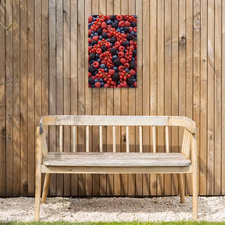 Bessen - Mix - Vers - Eten - Kleurrijk Tuinposter op houten frame 2 cm dik klein -sfeer4
