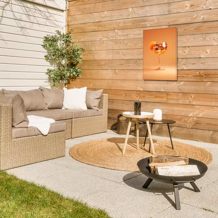 Drank - Oranje - Glitter - Disco Tuinposter op houten frame 2 cm dik klein -sfeer2