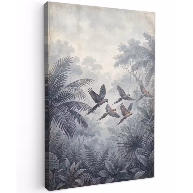 Vogel - Vliegend - Jungle - Vintage - Dieren Tuinposter op houten frame 2 cm dik klein -3d