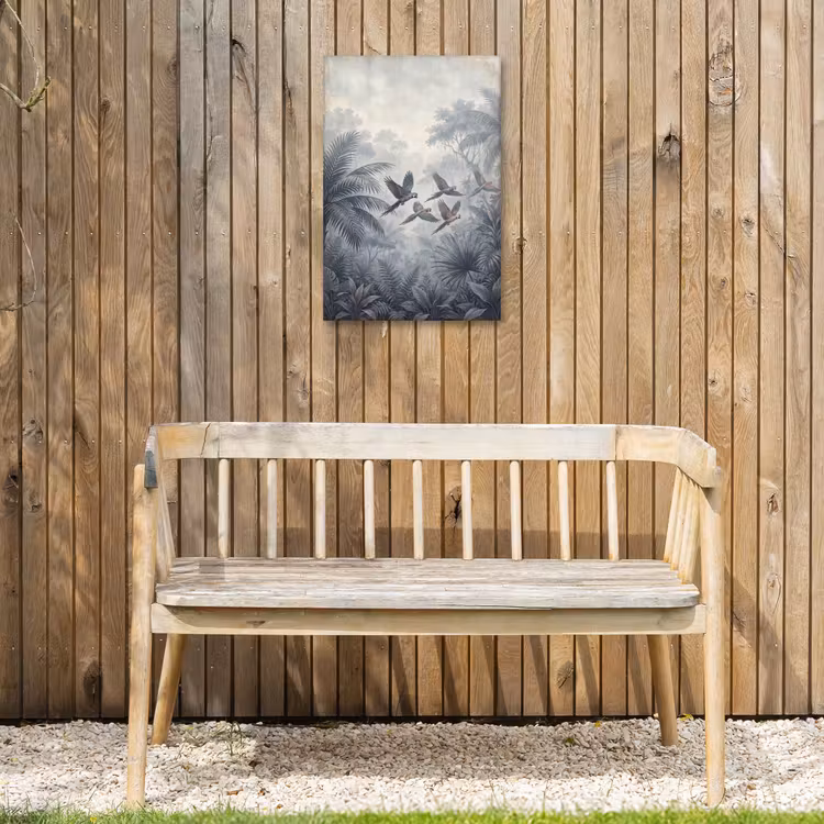 Vogel - Vliegend - Jungle - Vintage - Dieren Tuinposter op houten frame 2 cm dik klein -sfeer4