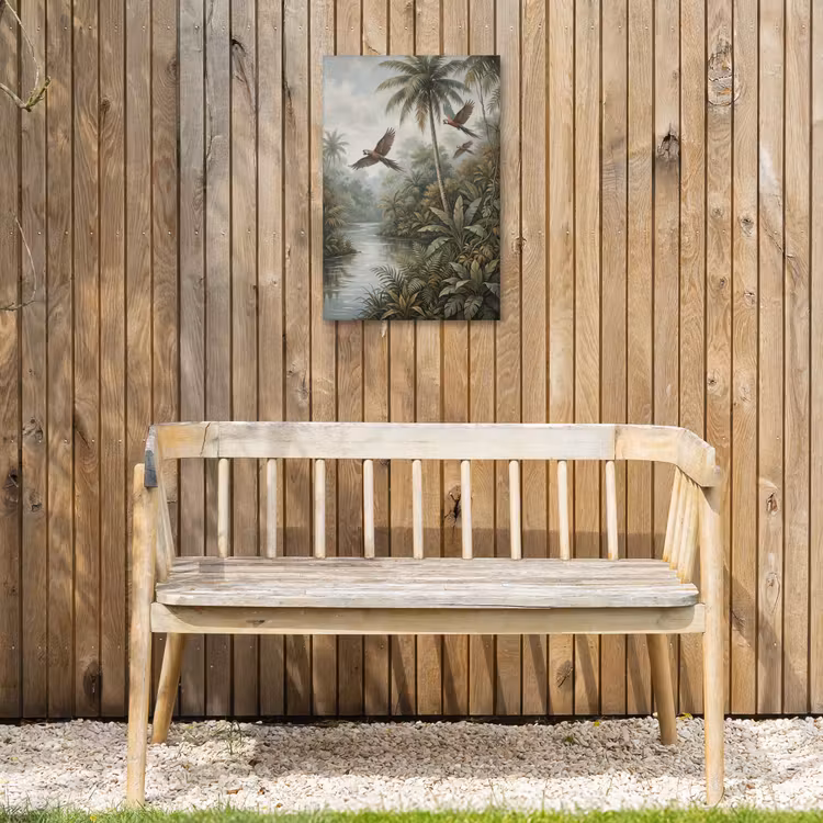 Vogel - Vliegend - Tropisch - Landschap - Klassiek Tuinposter op houten frame 2 cm dik klein -sfeer4