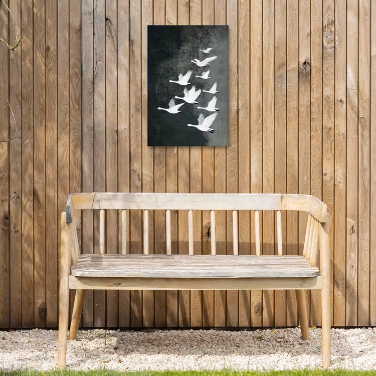 Vogel - Japandi - Groen Tuinposter op houten frame 2 cm dik klein -sfeer4