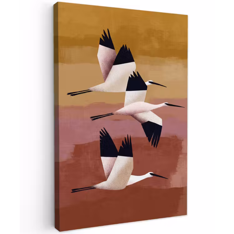Vogels - Snavel - Abstract Tuinposter op houten frame 2 cm dik klein -3d