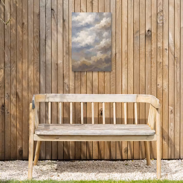 Vogel - Wolken - Natuur - Modern - Grijs Tuinposter op houten frame 2 cm dik klein -sfeer4