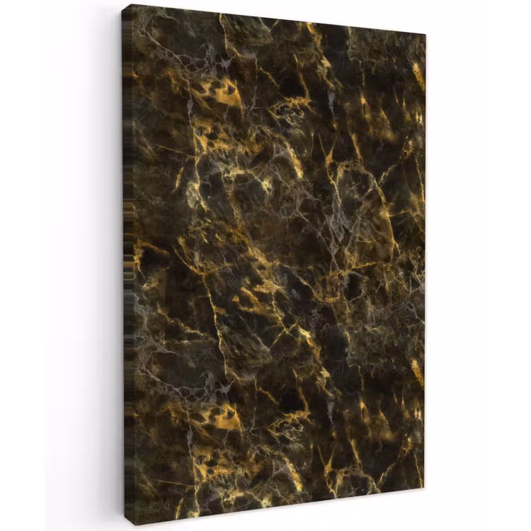 Zwart - Marmer - Goud Tuinposter op houten frame 2 cm dik klein 841 -3d