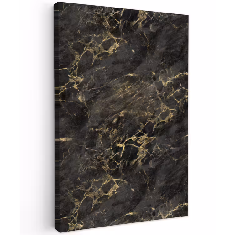 Zwart - Marmer - Goud - Nerf Tuinposter op houten frame 2 cm dik klein 841 -3d