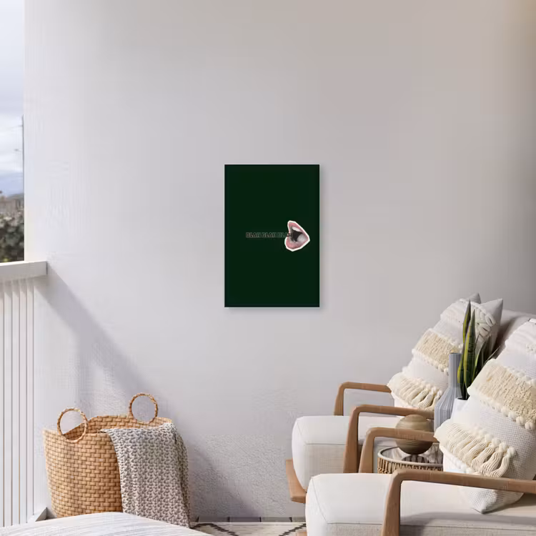 BLAH BLAH BLAH - Mond - Groen Tuinposter op houten frame 2 cm dik klein -sfeer1