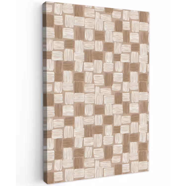 Blok - Patroon - Bruin Tuinposter op houten frame 2 cm dik klein 841 -3d