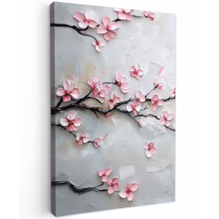 Bloesem - Kunstzinnig - Roze - Sakura Tuinposter op houten frame 2 cm dik klein -3d