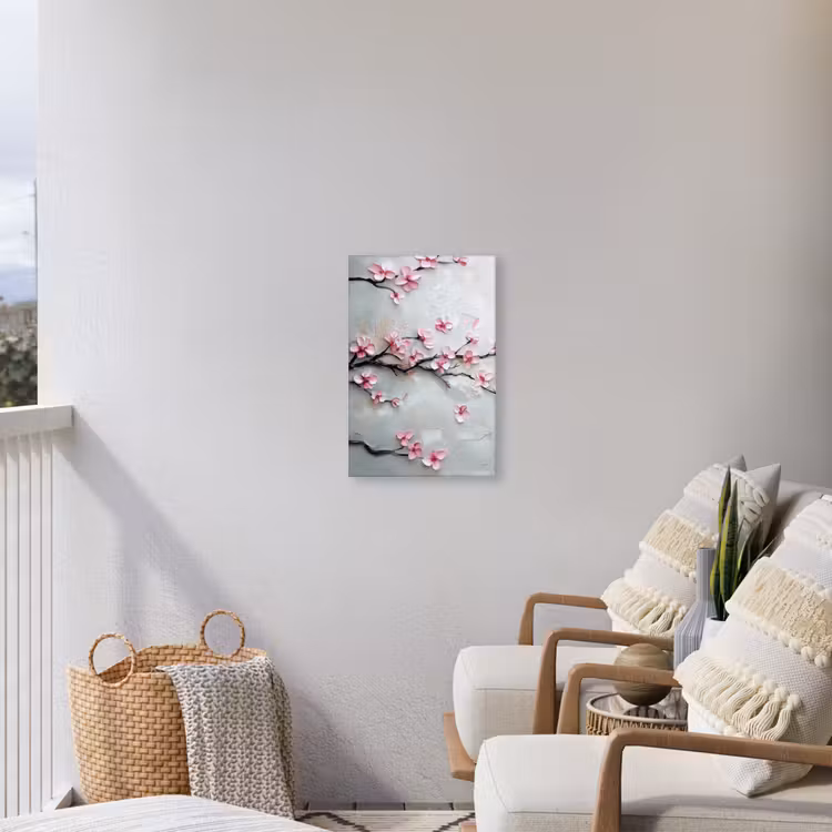 Bloesem - Kunstzinnig - Roze - Sakura Tuinposter op houten frame 2 cm dik klein -sfeer1