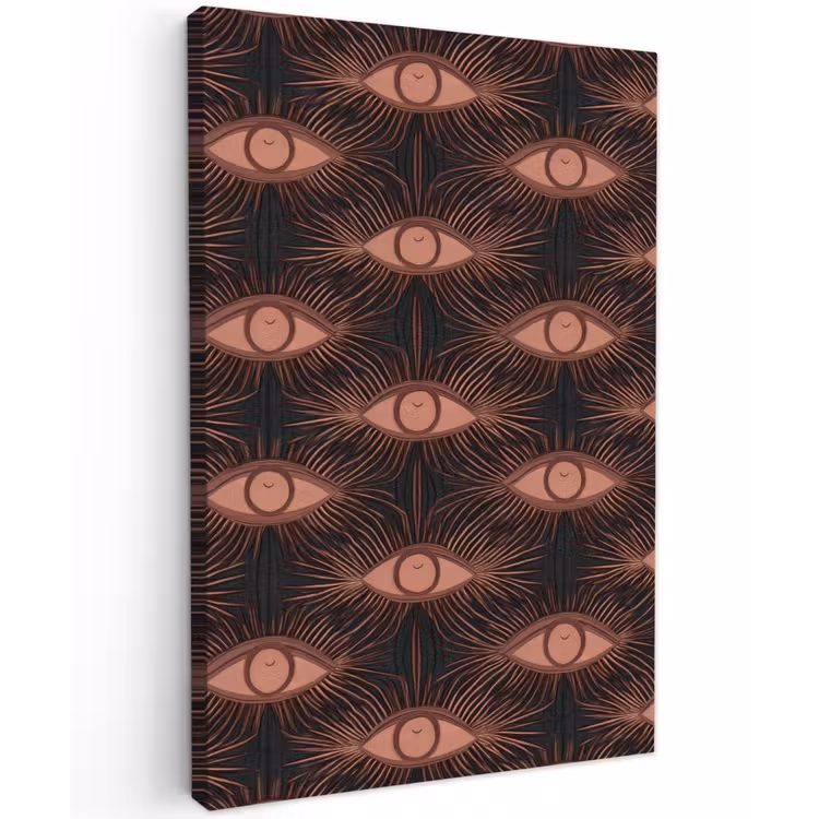 Boheems - Oog - Bruin Tuinposter op houten frame 2 cm dik klein 841 -3d