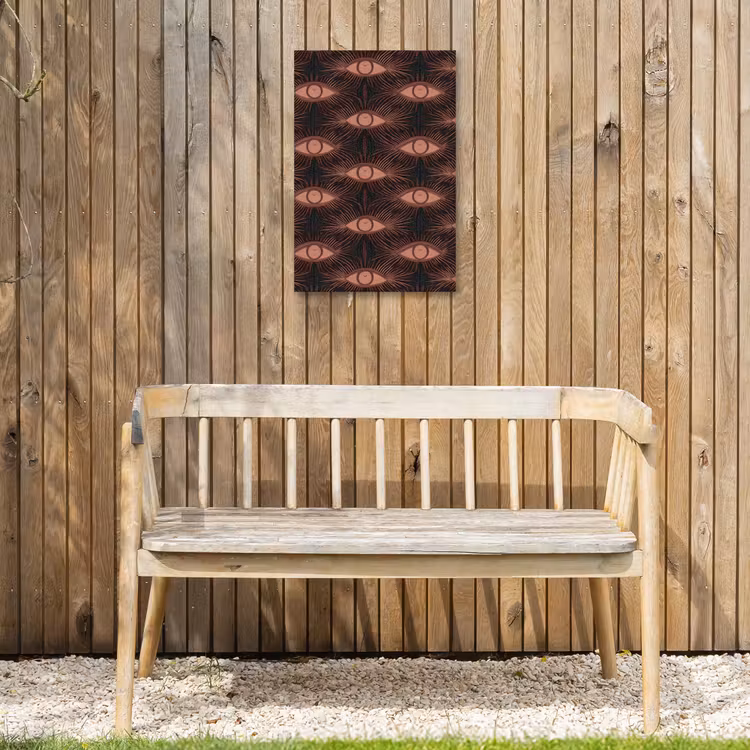 Boheems - Oog - Bruin Tuinposter op houten frame 2 cm dik klein 841 -sfeer4