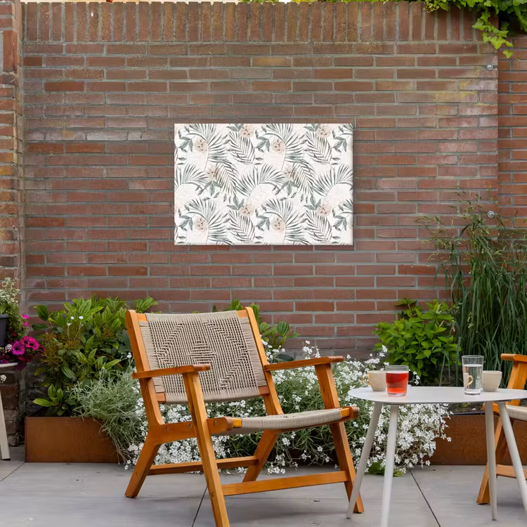 Bohemian - Bloemen - Bladeren - Jungle - Tropical Tuinposter op houten frame 2 cm dik middel -sfeer3