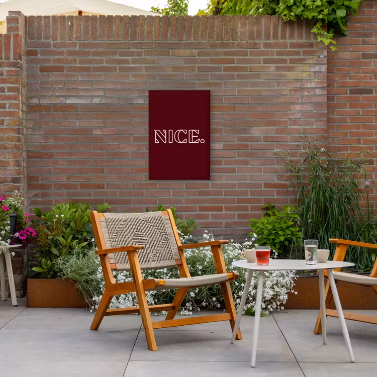 Bordeaux - Nice - minimalistisch Tuinposter op houten frame 2 cm dik klein -sfeer3