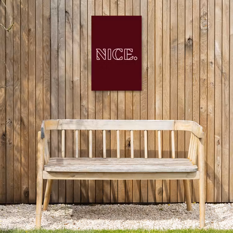 Bordeaux - Nice - minimalistisch Tuinposter op houten frame 2 cm dik klein -sfeer4