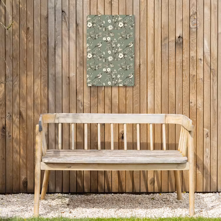 Botanisch - Vogels - Groen Tuinposter op houten frame 2 cm dik klein 841 -sfeer4