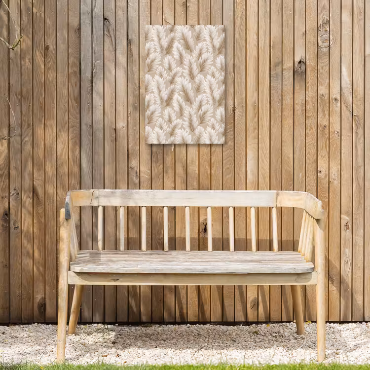 Botanisch - Patroon - Beige Tuinposter op houten frame 2 cm dik klein 841 -sfeer4