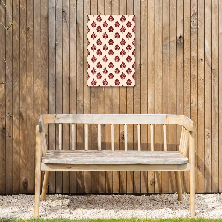 Botanisch - Patroon - Bordeaux Tuinposter op houten frame 2 cm dik klein 841 -sfeer4
