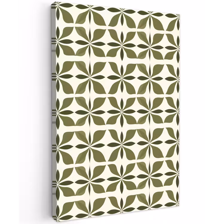Botanisch - Retro - Groen Tuinposter op houten frame 2 cm dik klein 841 -3d