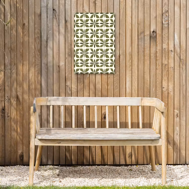 Botanisch - Retro - Groen Tuinposter op houten frame 2 cm dik klein 841 -sfeer4