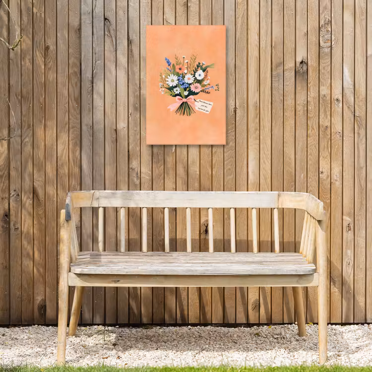 Boeket - Strikje - Quote Tuinposter op houten frame 2 cm dik klein -sfeer4
