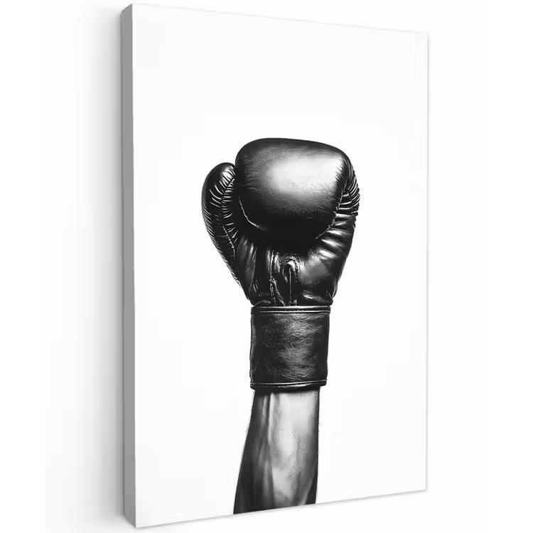Bokshandschoen - Zwart - Hand Tuinposter op houten frame 2 cm dik klein -3d