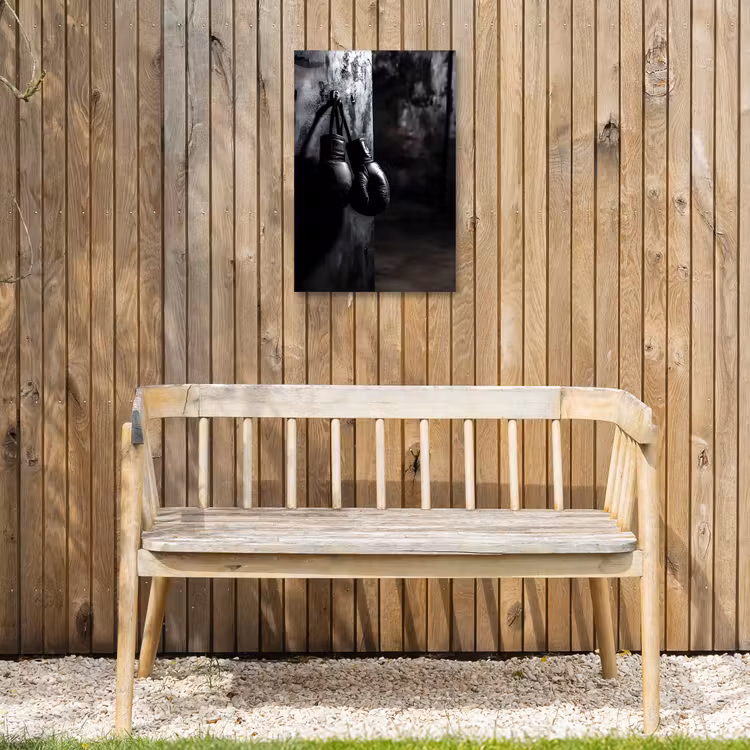 Bokshandschoenen - Muur - Duister - Zwart Tuinposter op houten frame 2 cm dik klein -sfeer4