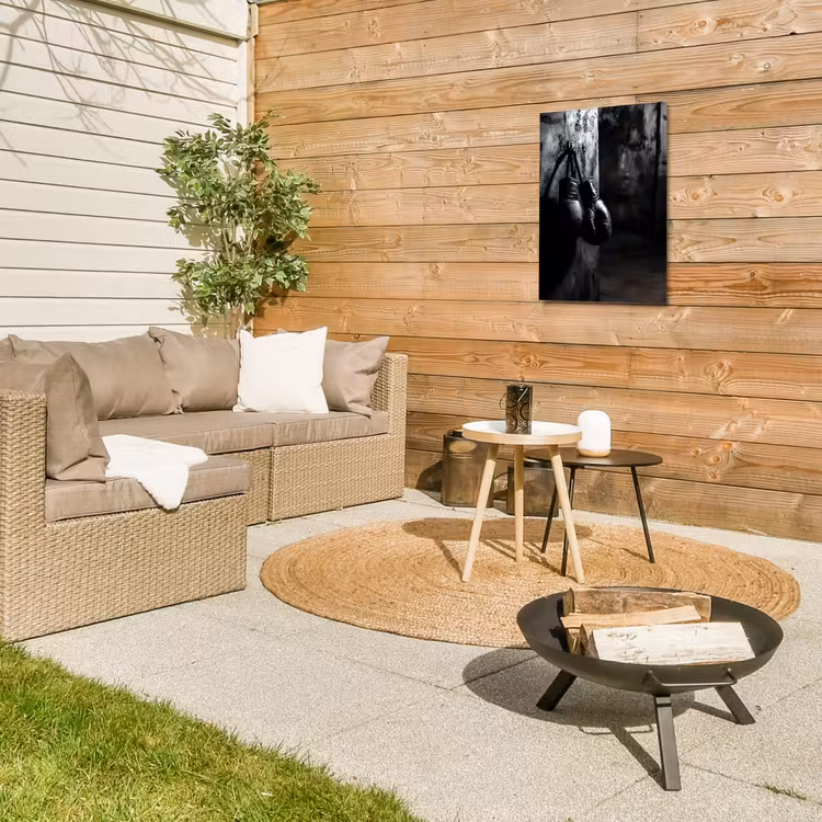 Bokshandschoenen - Muur - Duister - Zwart Tuinposter op houten frame 2 cm dik klein -sfeer2
